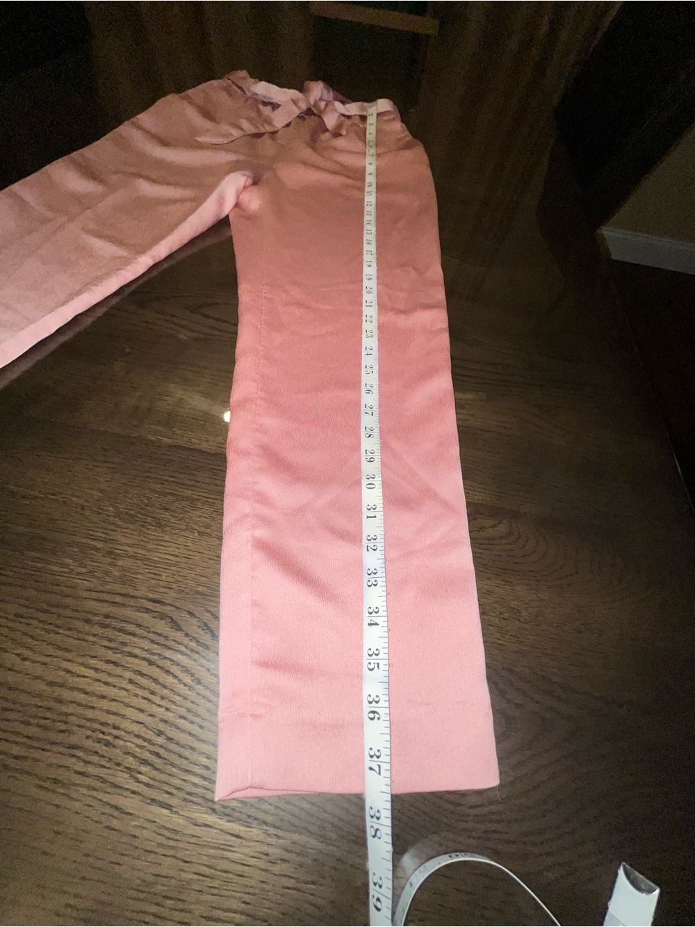 Express High-Waisted Blush Pink Satin Sash-Tie Ankle Pants Women’s Size Small - Picture 9 of 12